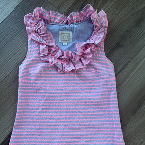 Pink and Blue Sleeveless Top